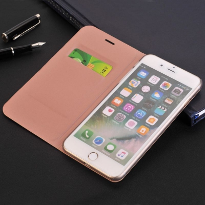 Business PU plus leather phone case with invisible card holster for Iphone 