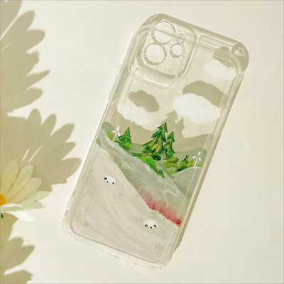 Transparent TPU Ins style phone case for iphone 