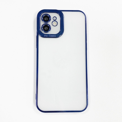 Transparent TPU phone case with electroplated frame for Iphone