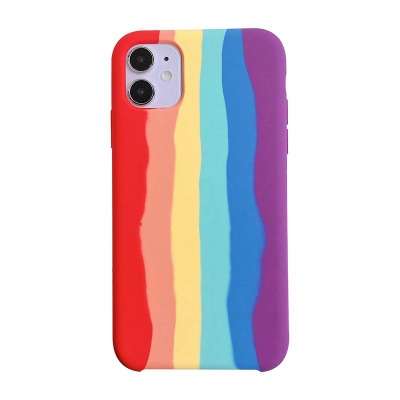 Soft silicone phone case rainbow pattern for Iphone shockproof full protection