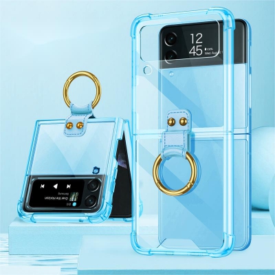 Transparent Acrylic folding screen phone case with airbags anti-fall for Samsung