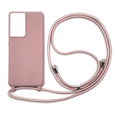 TPU frosted crossbody phone case with removable lanyard for Samsung