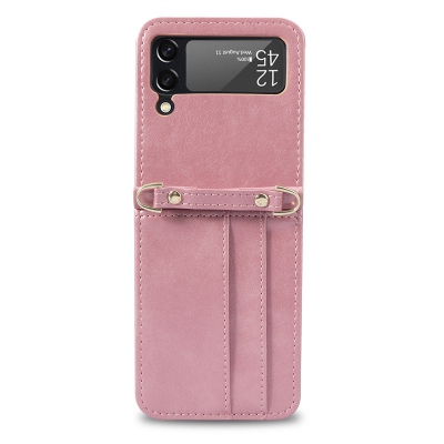 Crossbody solid color leather folding phone case for Samsung ZFLIP3/4/5