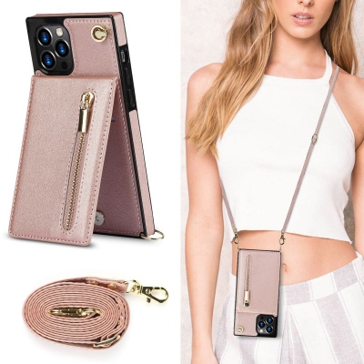 Crossbody PU phone case with classical wallet for Iphone