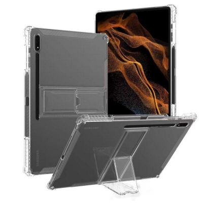 Transparent TPU tablet case four-corner airbags design with stand for Huawei